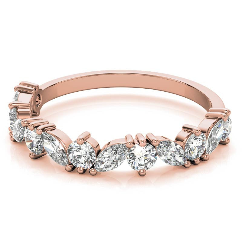 Marquise & Round Moissanite Stackable Band