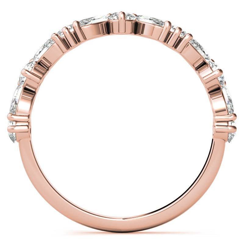 Marquise & Round Moissanite Stackable Band
