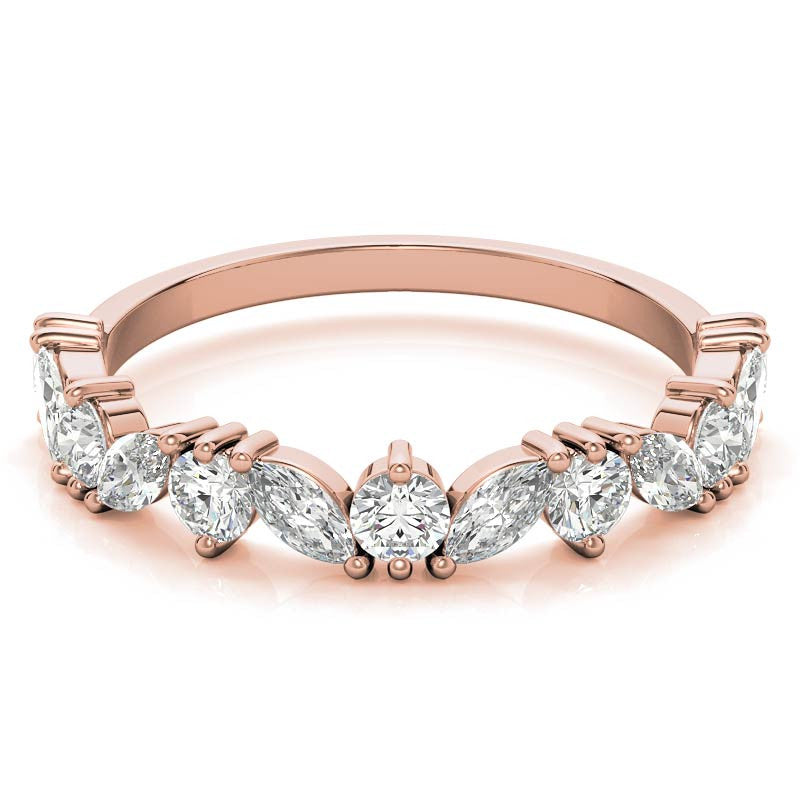 Marquise & Round Moissanite Stackable Band
