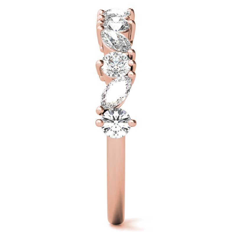 Marquise & Round Moissanite Stackable Band