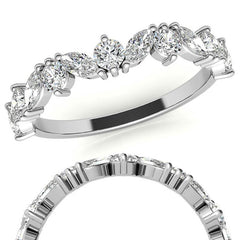 Marquise & Round Moissanite Stackable Band