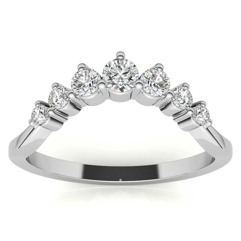 Round Moissanite Curved Stackable Band (0.33tcw)