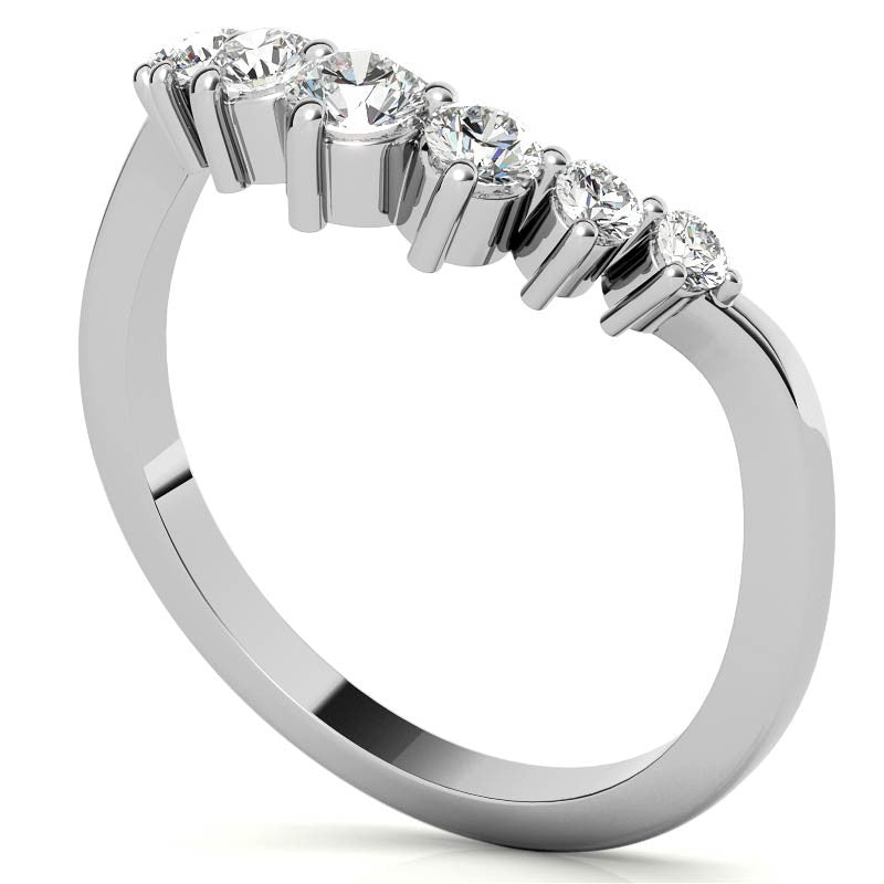 Round Moissanite Curved Stackable Band (0.33tcw)