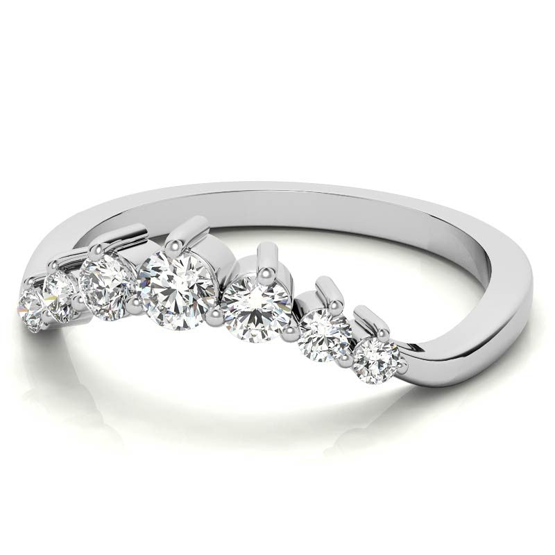 Round Moissanite Curved Stackable Band (0.33tcw)