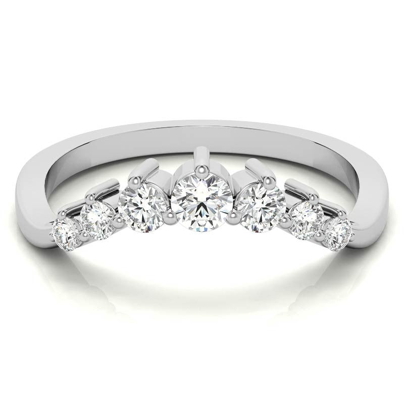 Round Moissanite Curved Stackable Band (0.33tcw)