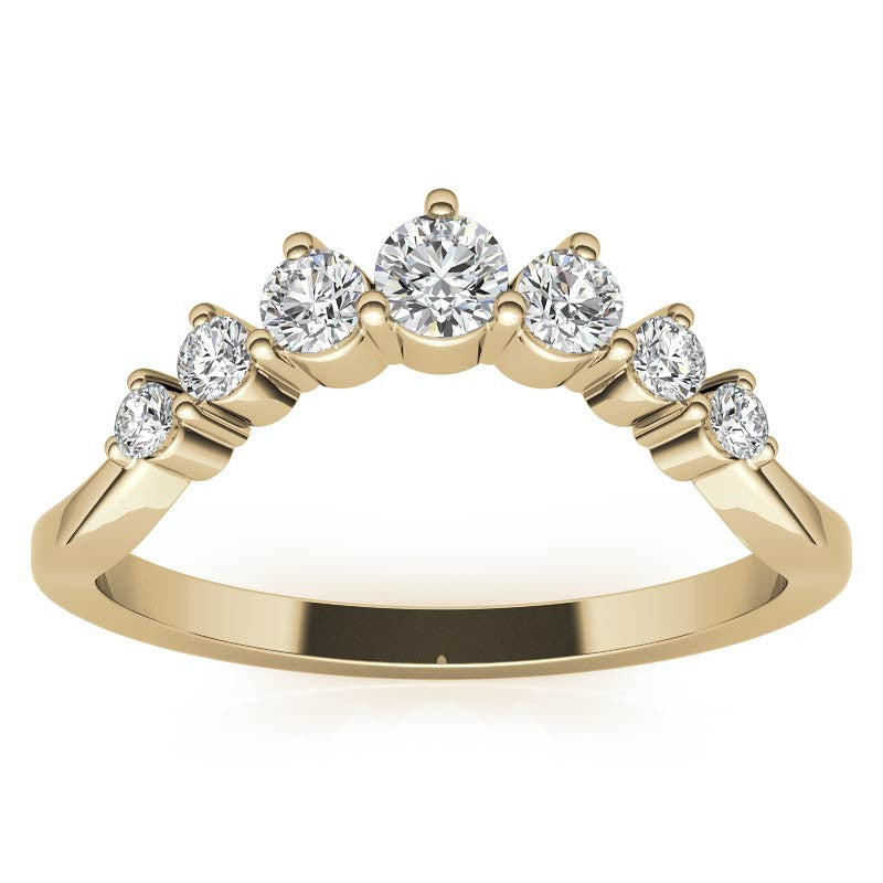 Round Moissanite Curved Stackable Band (0.33tcw)