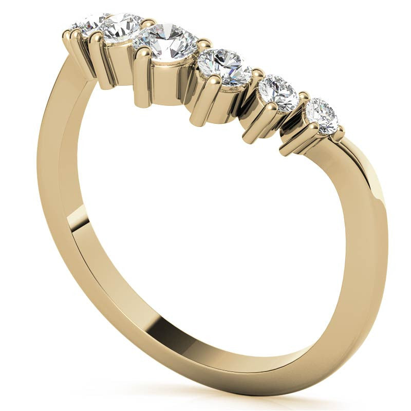 Round Moissanite Curved Stackable Band (0.33tcw)