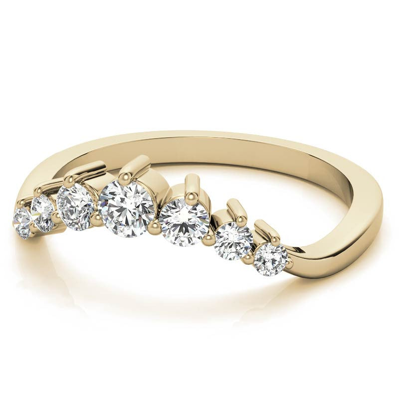 Round Moissanite Curved Stackable Band (0.33tcw)