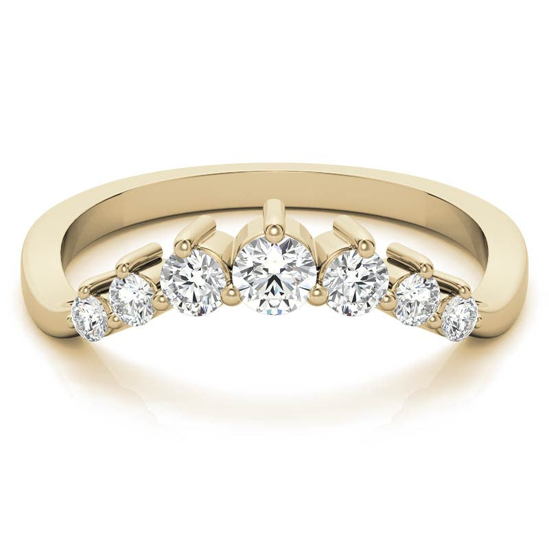 Round Moissanite Curved Stackable Band (0.33tcw)