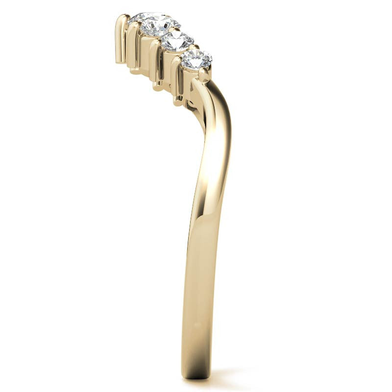 Round Moissanite Curved Stackable Band (0.33tcw)