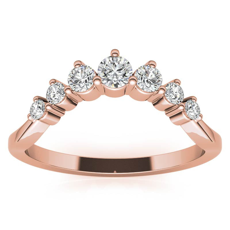 Round Moissanite Curved Stackable Band (0.33tcw)
