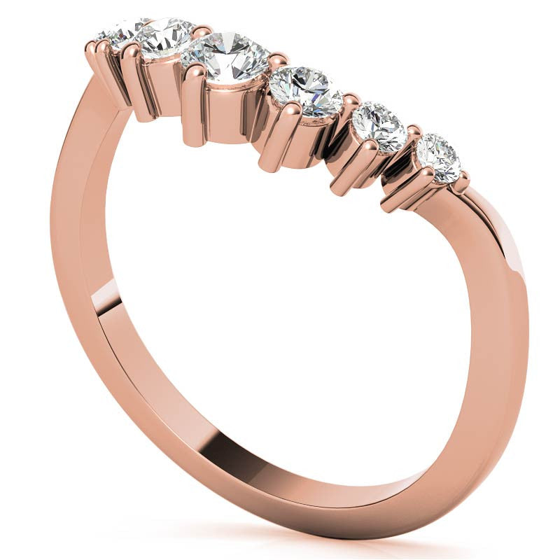 Round Moissanite Curved Stackable Band (0.33tcw)