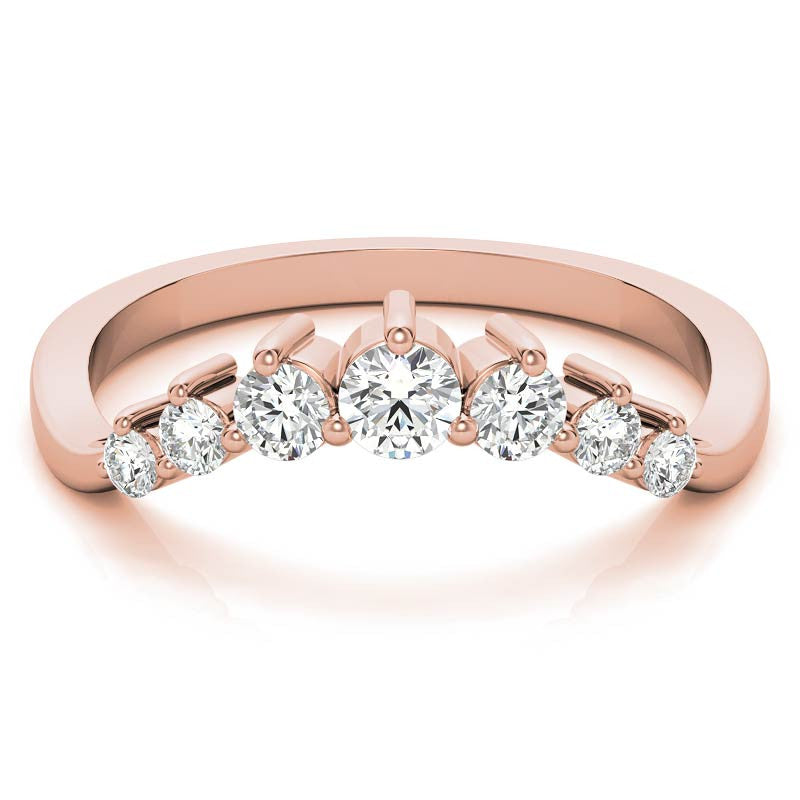 Round Moissanite Curved Stackable Band (0.33tcw)