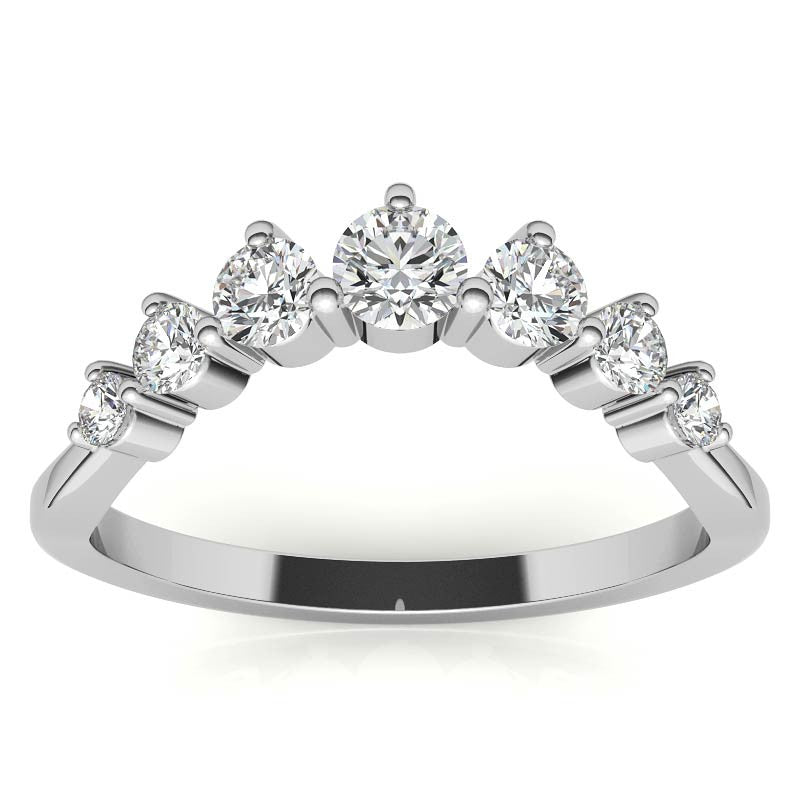 Round Moissanite Curved Stackable Band (0.53tcw)