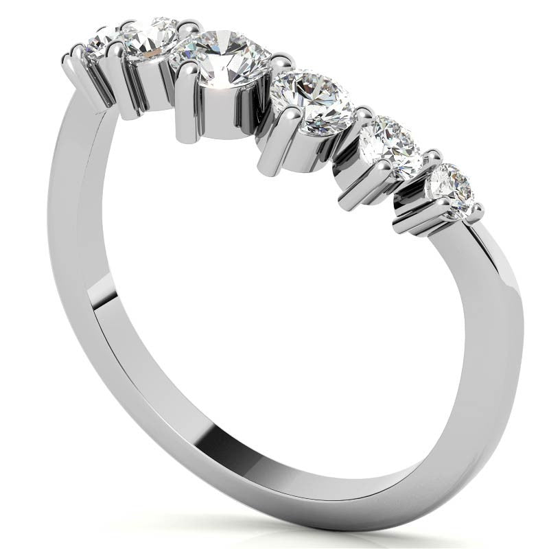 Round Moissanite Curved Stackable Band (0.53tcw)