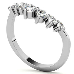 Round Moissanite Curved Stackable Band (0.53tcw)