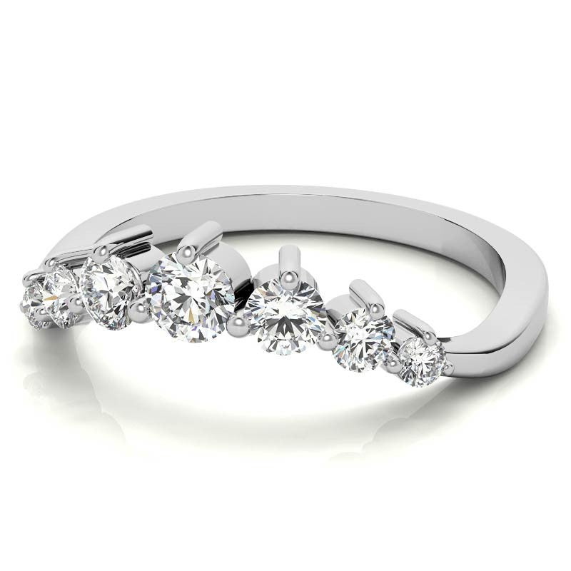 Round Moissanite Curved Stackable Band (0.53tcw)