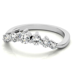 Round Moissanite Curved Stackable Band (0.53tcw)