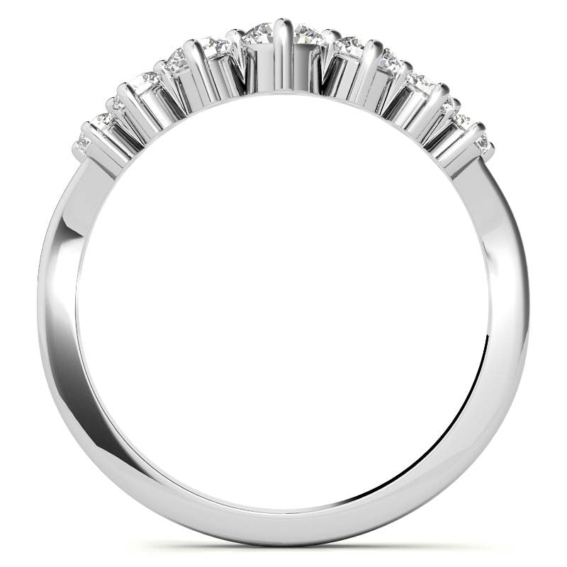 Round Moissanite Curved Stackable Band (0.53tcw)