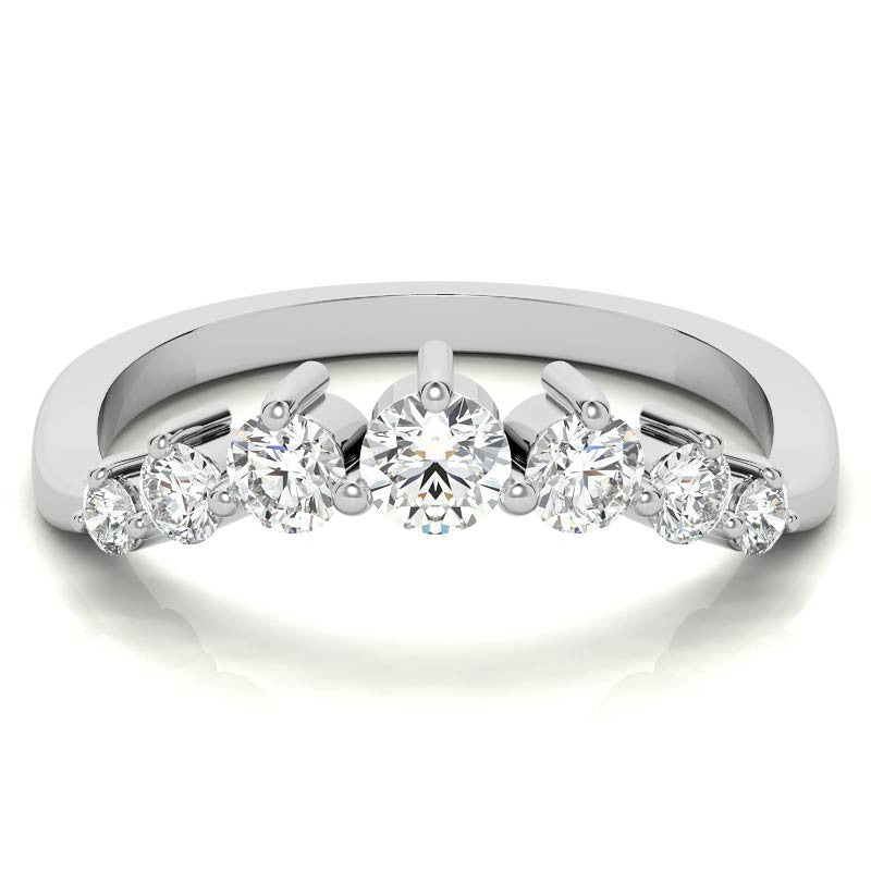 Round Moissanite Curved Stackable Band (0.53tcw)