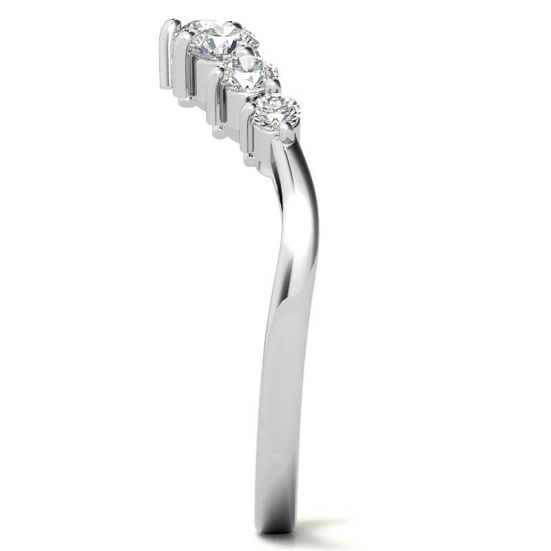 Round Moissanite Curved Stackable Band (0.53tcw)
