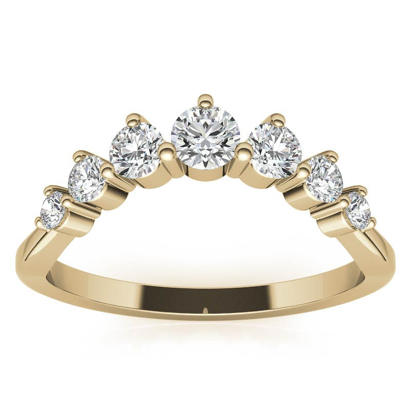 Round Moissanite Curved Stackable Band (0.53tcw)