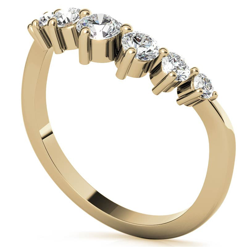 Round Moissanite Curved Stackable Band (0.53tcw)