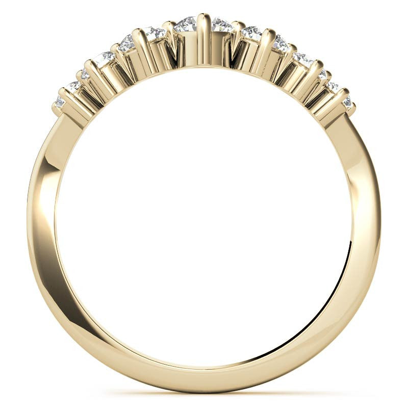 Round Moissanite Curved Stackable Band (0.53tcw)