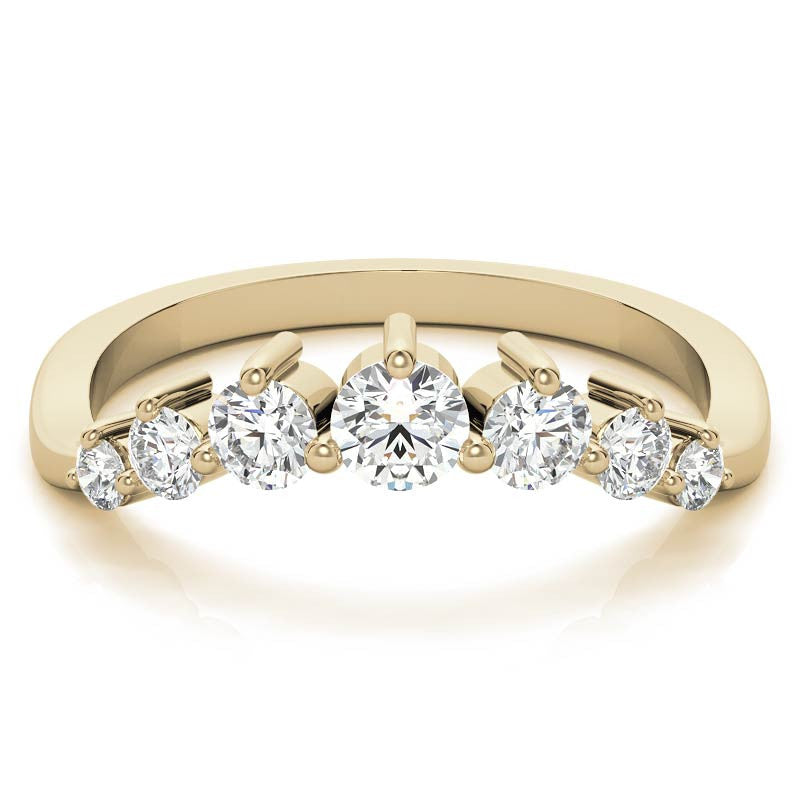 Round Moissanite Curved Stackable Band (0.53tcw)