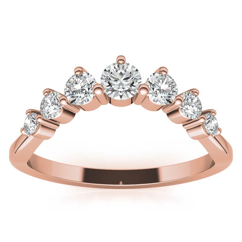 Round Moissanite Curved Stackable Band (0.53tcw)