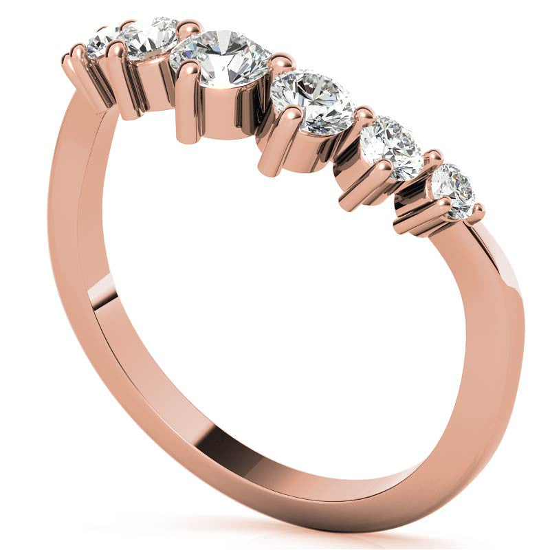 Round Moissanite Curved Stackable Band (0.53tcw)