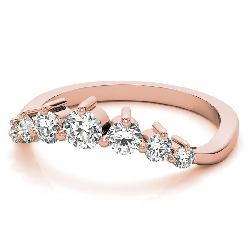 Round Moissanite Curved Stackable Band (0.53tcw)