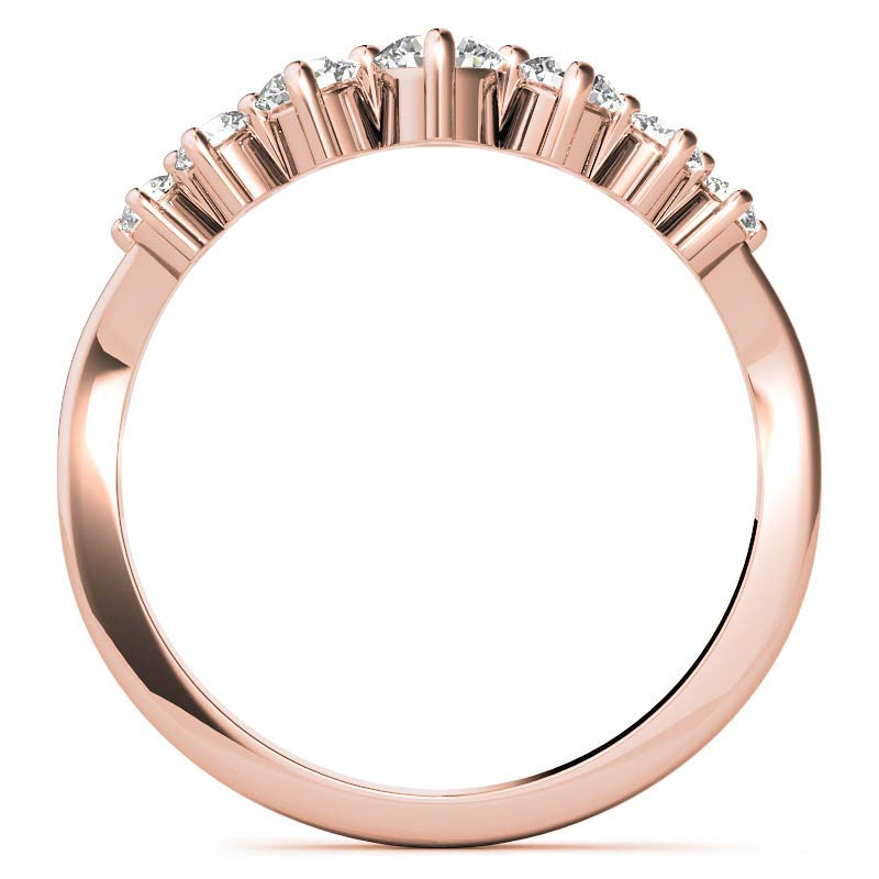 Round Moissanite Curved Stackable Band (0.53tcw)