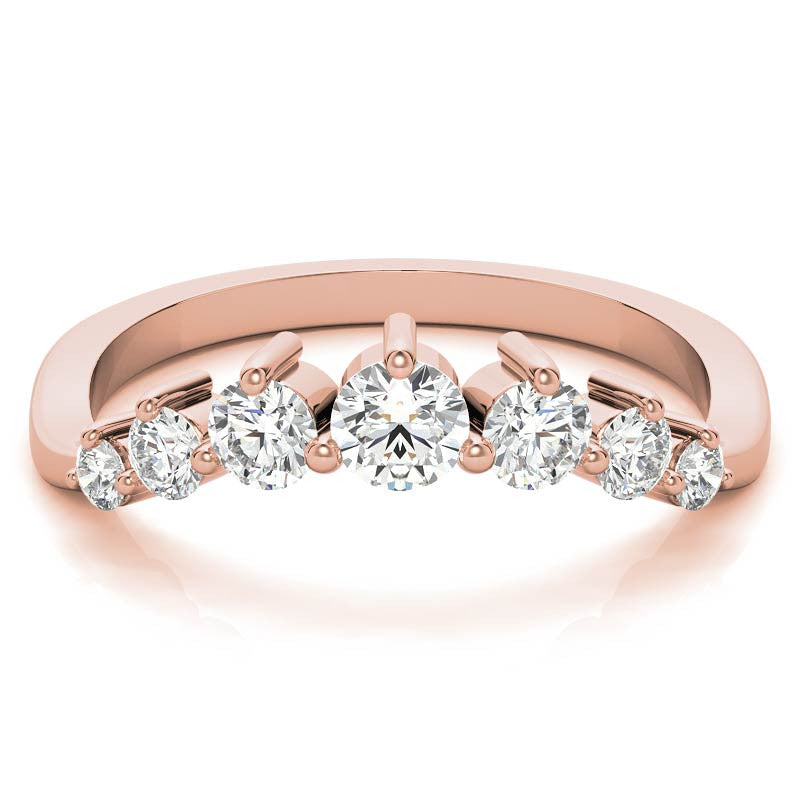 Round Moissanite Curved Stackable Band (0.53tcw)