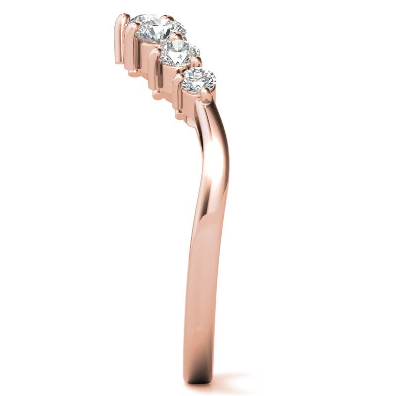 Round Moissanite Curved Stackable Band (0.53tcw)