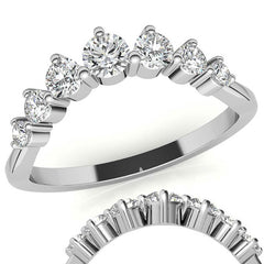 Round Moissanite Curved Stackable Band (0.53tcw)