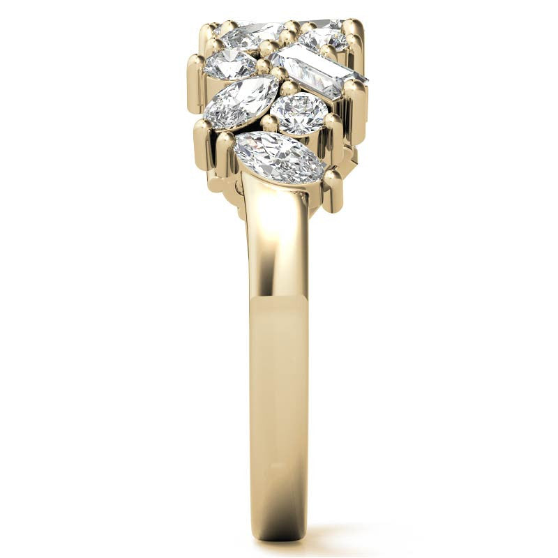 Round, Baguette & Marquise Moissanite Stackable Band