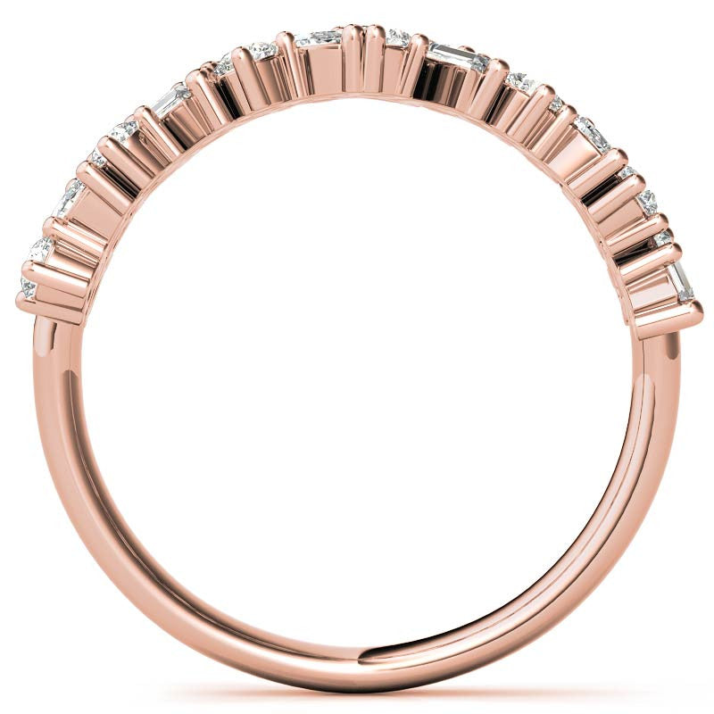 Round/Baguette/Marquise Moissanite Cluster Stackable Band