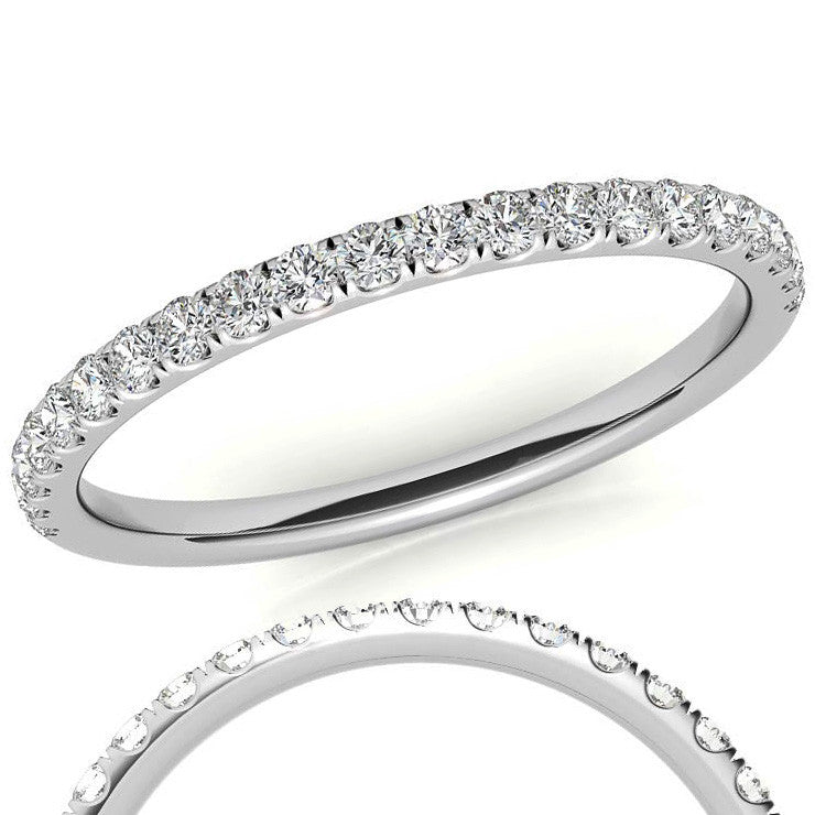 Round Brilliant Moissanite Stackable Band - 1.7mm