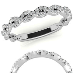 Round Infinity Style Moissanite Stackable Band
