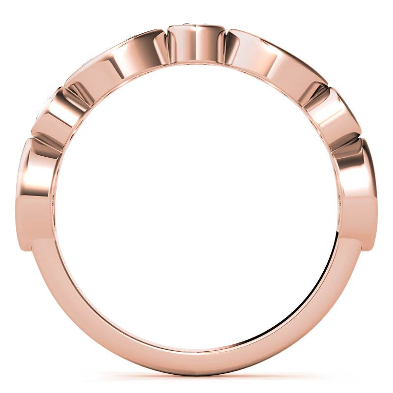 Round and Marquise Bezel Moissanite Stackable Band