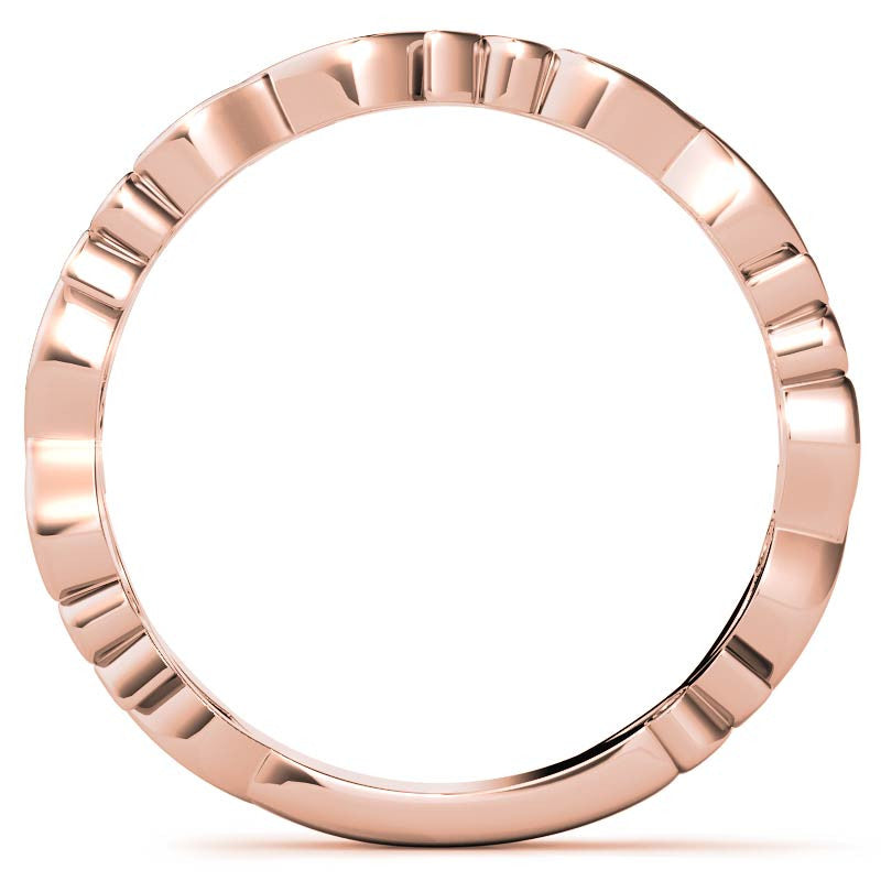 Natured Inspired Round Brilliant Moissanite Stackable Band
