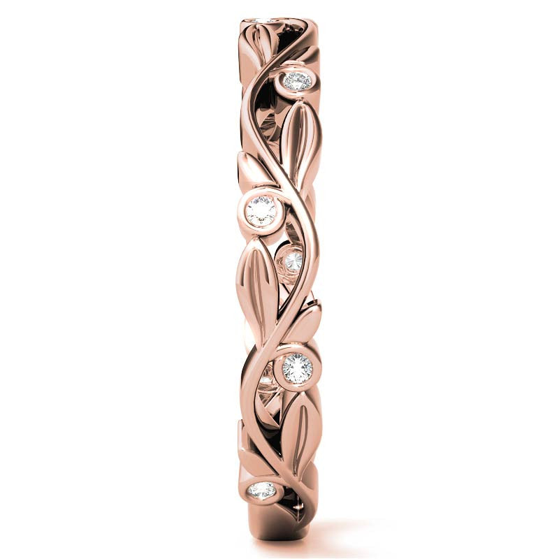 Natured Inspired Round Brilliant Moissanite Stackable Band