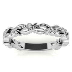 Natured Inspired Round Brilliant Moissanite Stackable Band