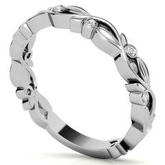 Natured Inspired Round Brilliant Moissanite Stackable Band