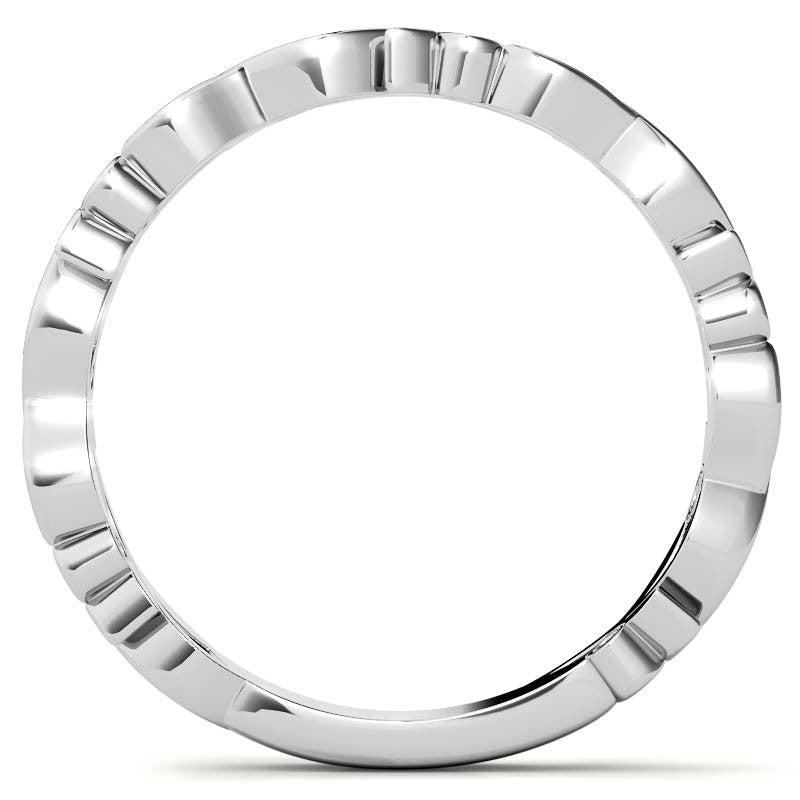 Natured Inspired Round Brilliant Moissanite Stackable Band