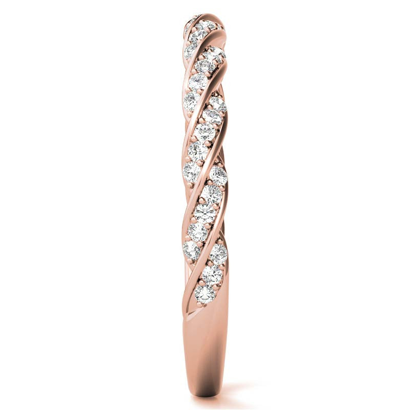 Round Twisted Design Moissanite Stackable Band