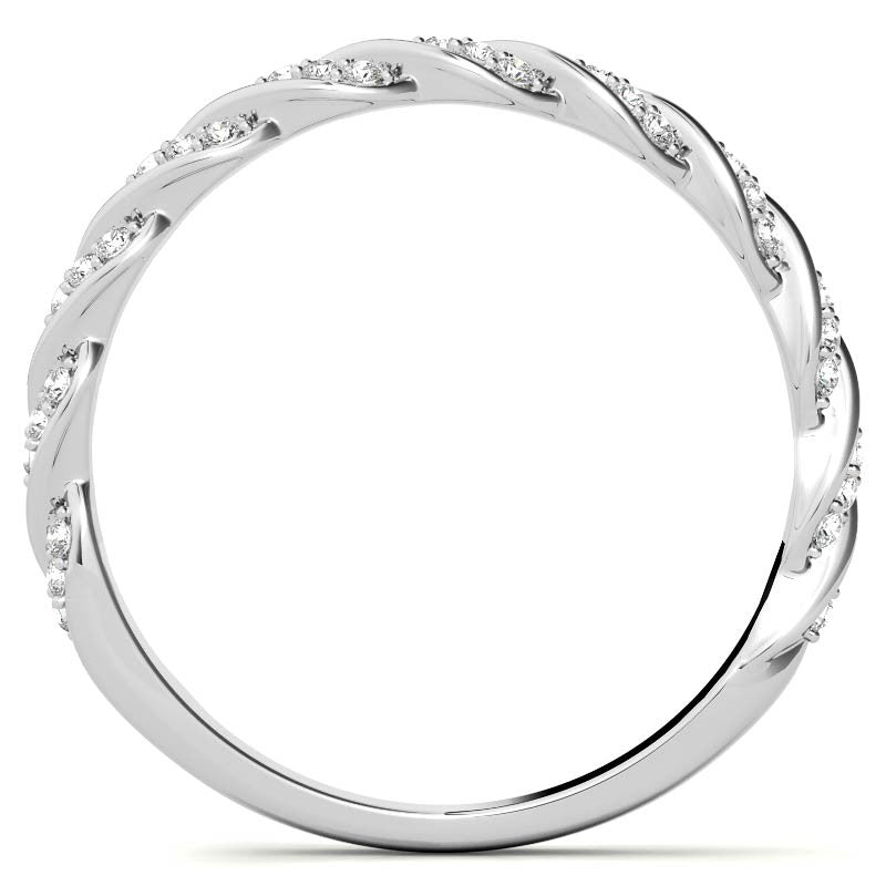 Round Twisted Design Moissanite Stackable Band