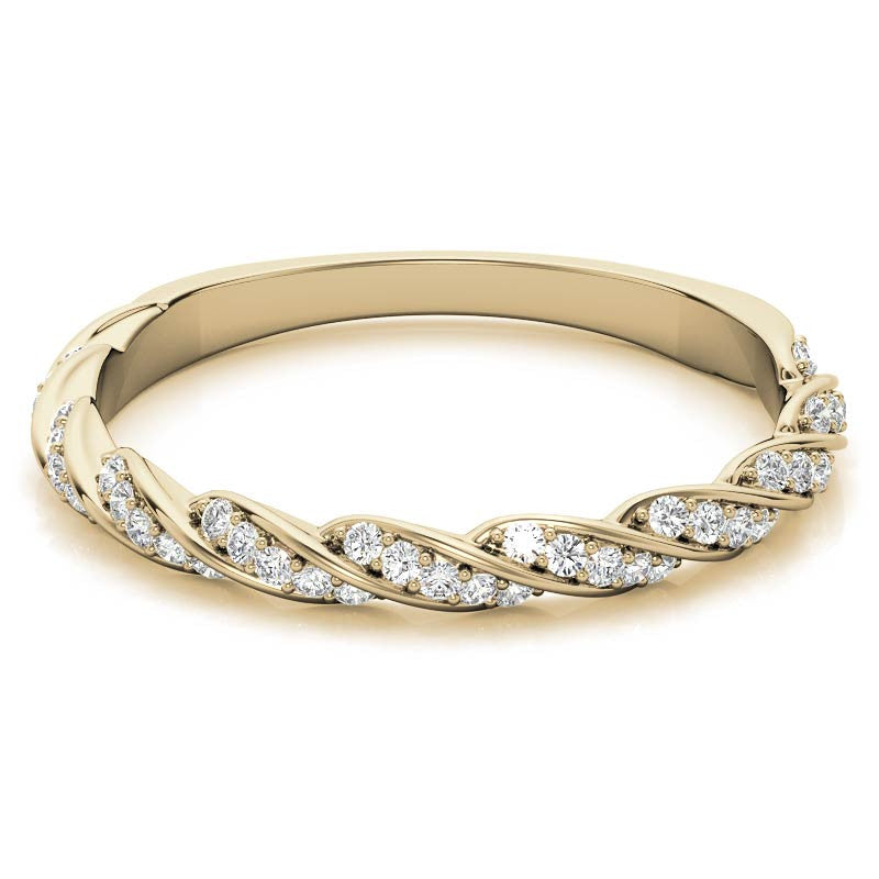 Round Twisted Design Moissanite Stackable Band