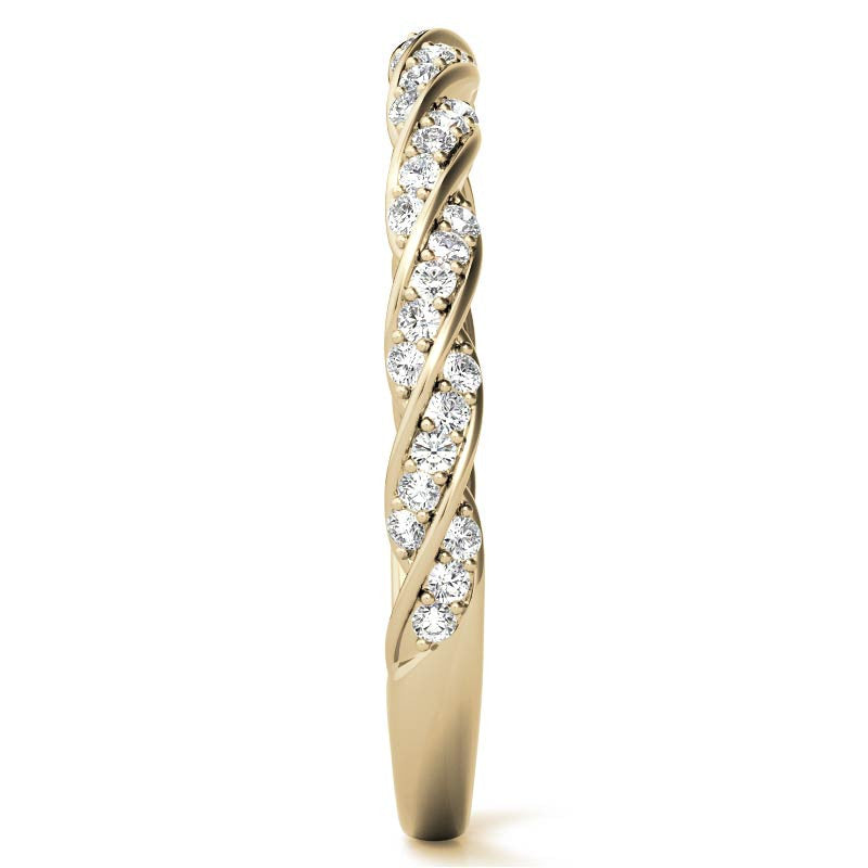Round Twisted Design Moissanite Stackable Band